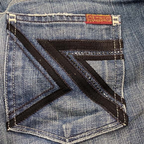7 For All Mankind Vintage Original Crystal Logo CottonStretch Jeans NeverUsed - Picture 15 of 16